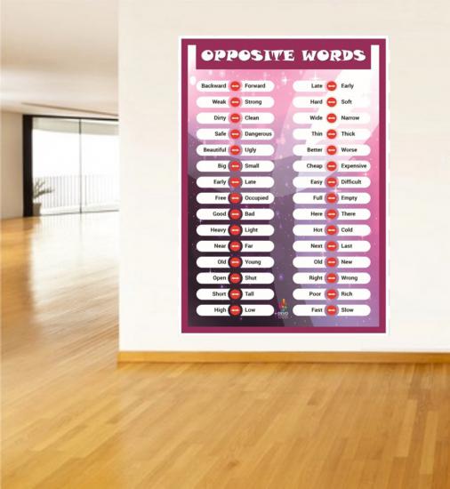 Opposite Words Poster - Zıt Kelimeler Posteri