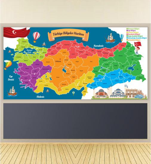 Türkiye Bölgeler Haritası Poster P2